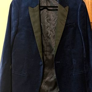Topman velvet blue suit jacket/tux. Size small (38") hardly worn